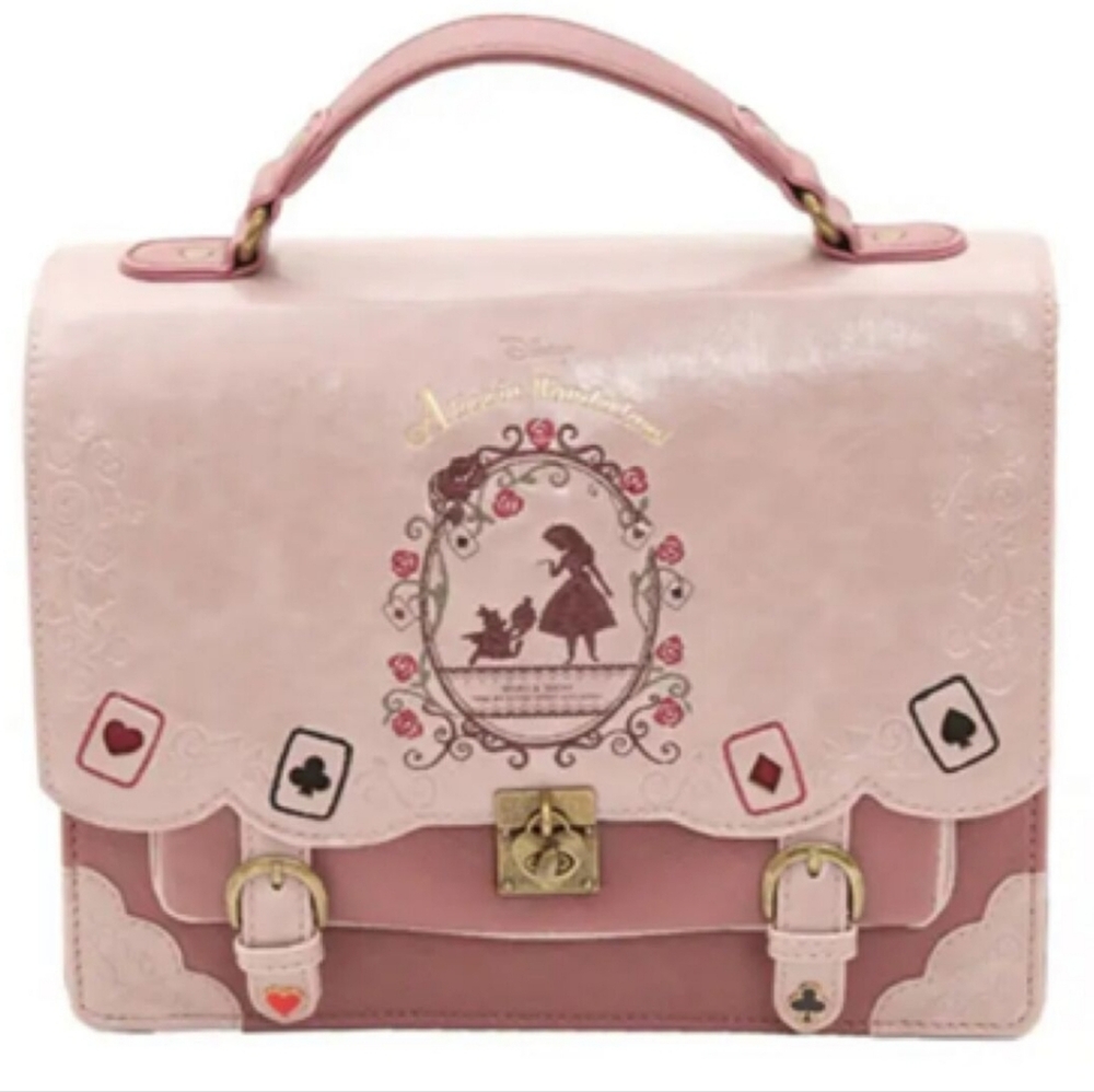 💜 Lolita Alice In Wonderland Vintage Gothic Briefcase Handbag Messenger Handbag